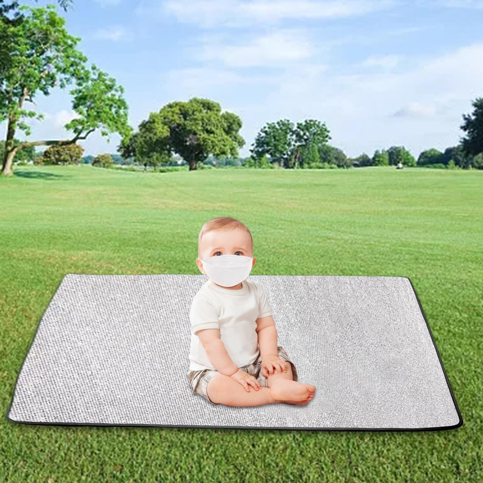 Camping Mat Aluminum Foil Sleeping Mattress Pad Waterproof Easy to Carry Folding Insulation Tent Pad Foam Sleeping Mat for Travel, Park 200cmx300cmx0.5cm